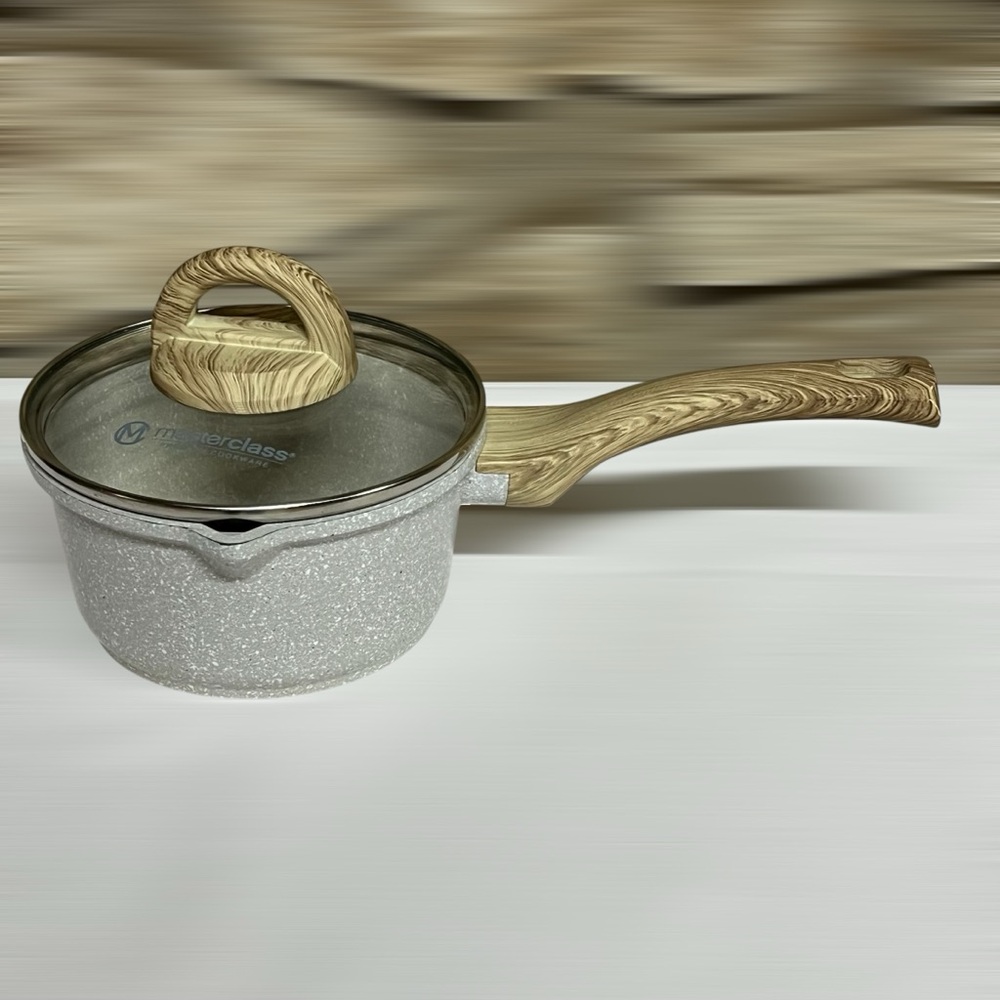 Masterclass Premium Cookware Beige Speckled Sauce Pan Pot